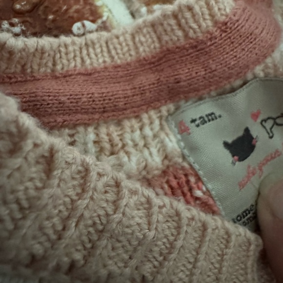 Póim Spanish brand Fair Isle hearts knit sweater 4y 50% cotton 50% acrylic - Picture 3 of 3